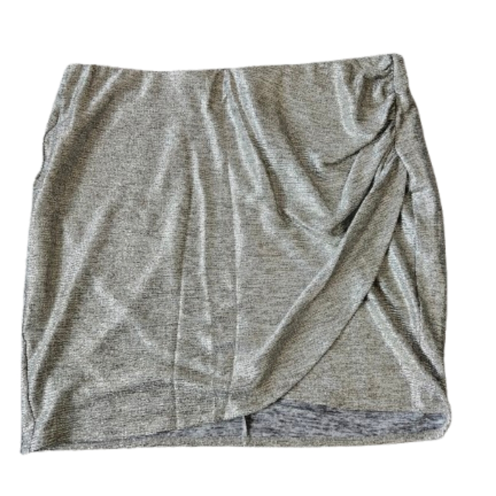 Torrid plus foil knit tulip hem mini skirt, 3XL, silver - Picture 5 of 12